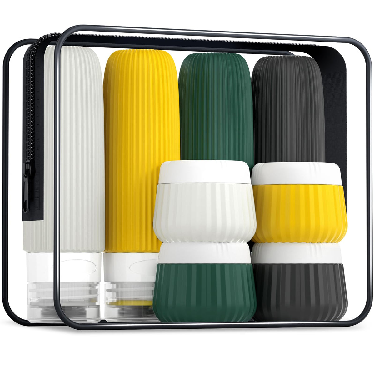 Kit de voyage Mrsdry avec 8 flacons en silicone et sac transparent