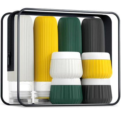 Kit de voyage Mrsdry avec 8 flacons en silicone et sac transparent