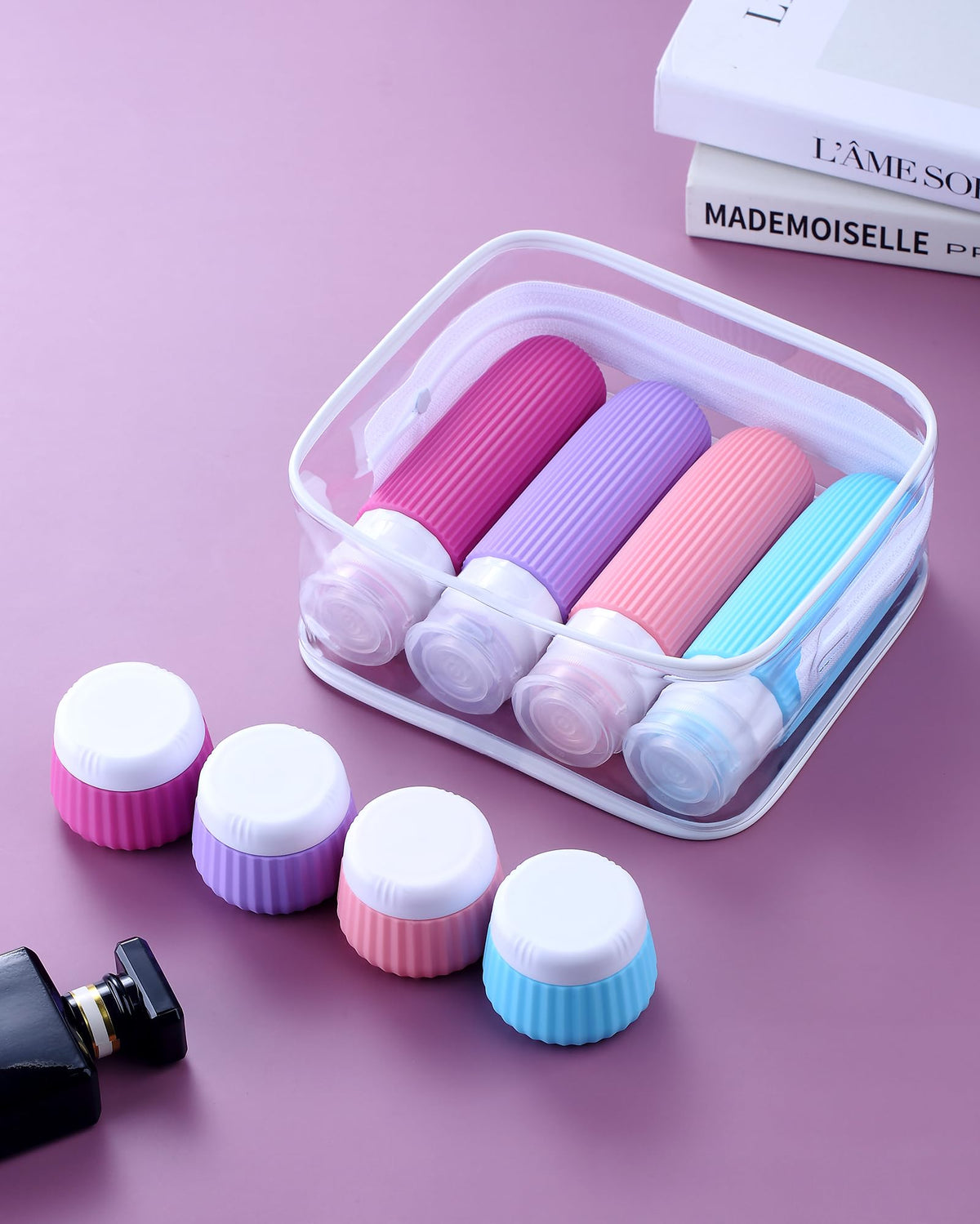 Kit de voyage Mrsdry avec tous les accessoires rangés dans le sac transparent