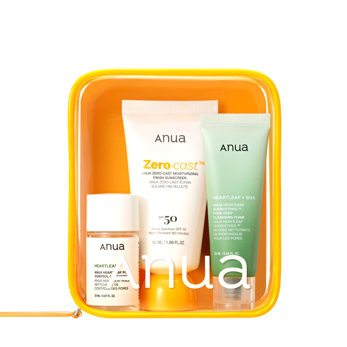 Kit de Voyage Sun-Ready ANUA avec crème solaire SPF 50 et nettoyants