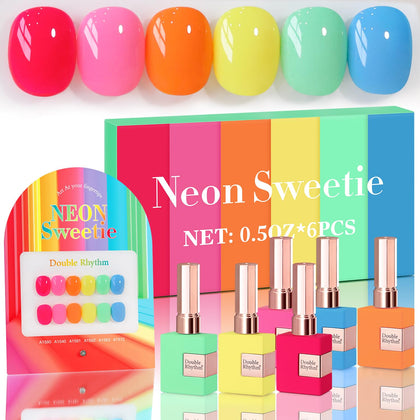 Kit Double Rhythm vernis gel 15 ML avec 6 couleurs pastel