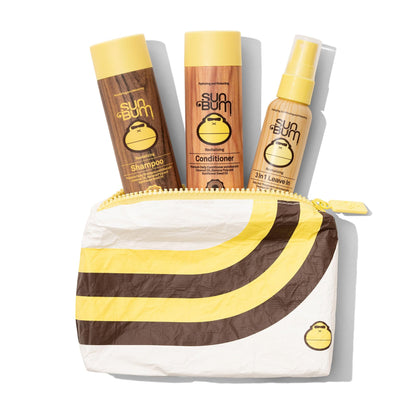 Kit Essentiels Voyage Soin Capillaire Sun Bum avec pochette Aloha