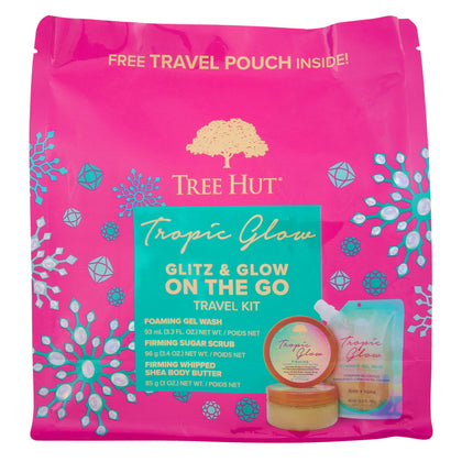 Kit Glitz & Glow Tree Hut comprenant gel lavant, gommage et beurre corporel