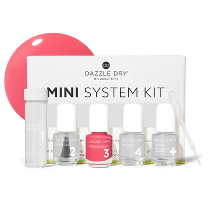 Kit Mini Dazzle Dry avec vernis Carnival Coral et accessoires
