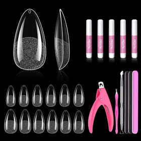 Kit MORGLES 480Pcs Conseils d'Ongles Amandes Clairs vue de face