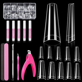 Kit MORGLES avec 500 embouts acryliques clairs et accessoires