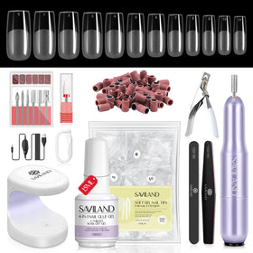 Kit SAVILAND de conseils en gel carrés avec lampe UV et accessoires