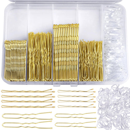 Kit Teenitor de 300 épingles à cheveux blonds avec élastiques, vue de face