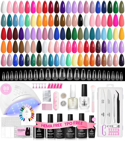 Kit vernis à ongles gel beetles avec 35 couleurs et lampe UV