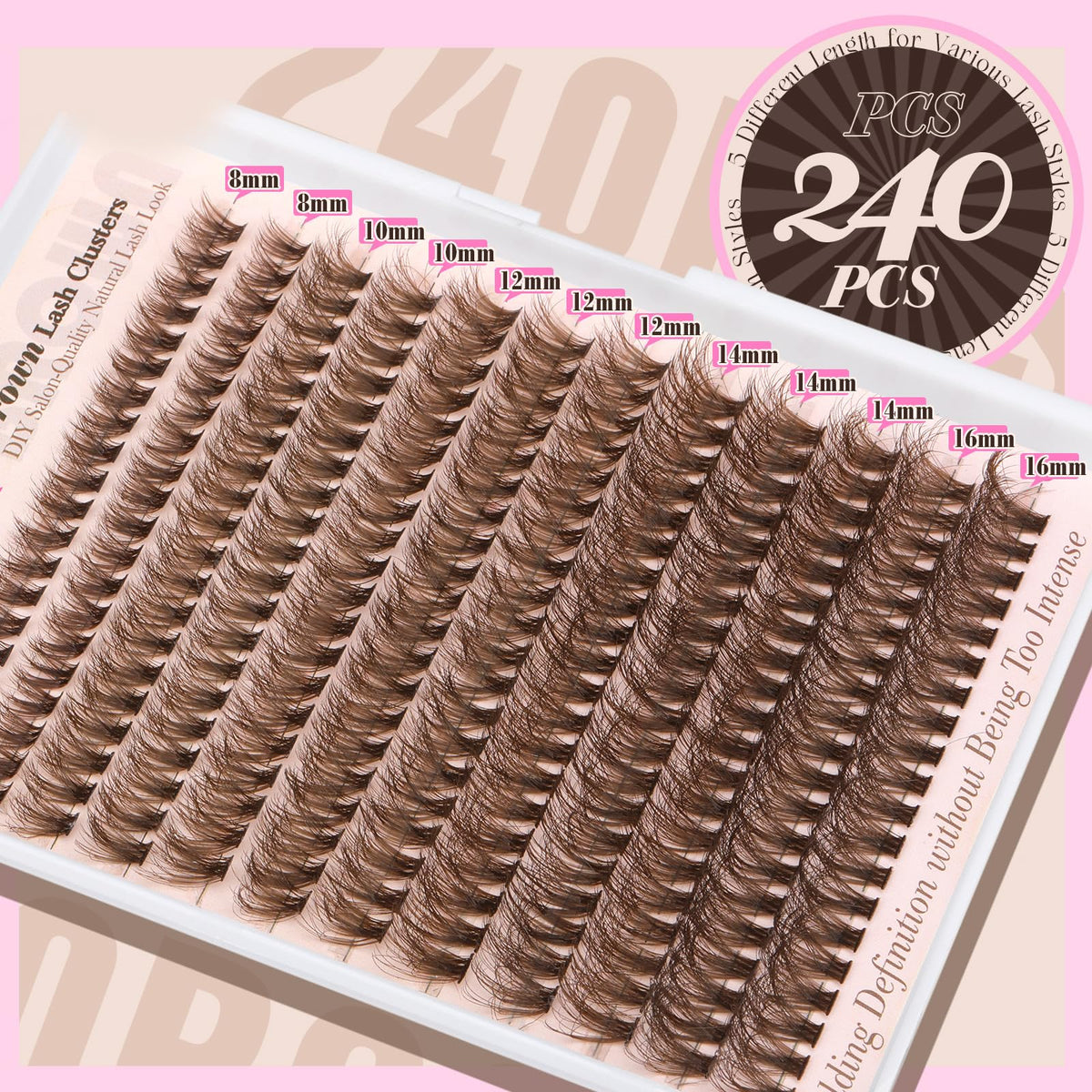 Kit Yawamica pour cils bruns présenté sur un fond esthétique