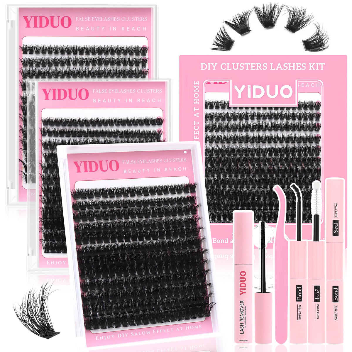 Kit YIDUO de cils 60D, 80D, 100D avec accessoires