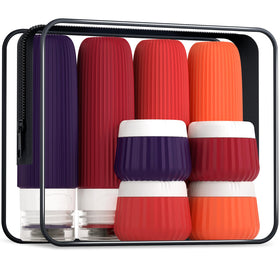 Kits de voyage Mrsdry avec 8 flacons en silicone dans une trousse transparente