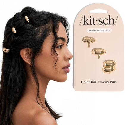 Kitsch Bijoux Capillaires Dorés - Épingle en forme de nuage vue de face