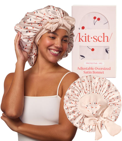 Kitsch Bonnet Satin XL Cerise vue de face