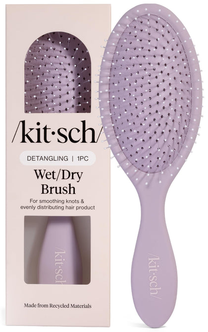 Kitsch Brosse Démêlante Humide et Sèche vue de face, couleur violet doux