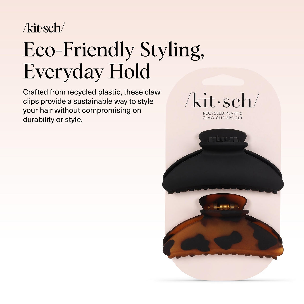 Kitsch clips à cheveux moyennes noir et tort, en main