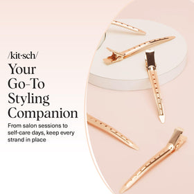 Kitsch Clips Alligator Rose Gold avec accessoires de beauté