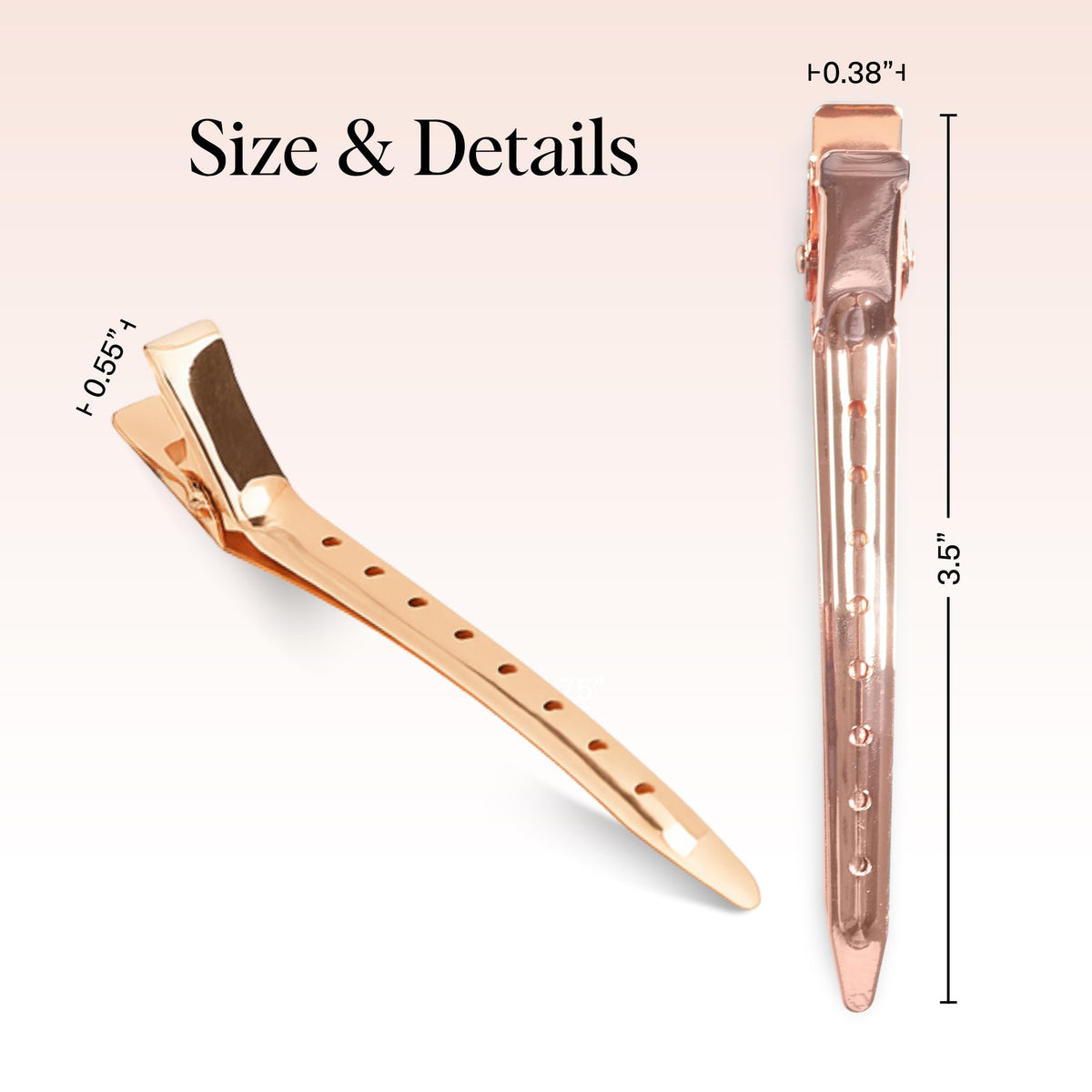 Kitsch Clips Alligator Rose Gold en utilisation