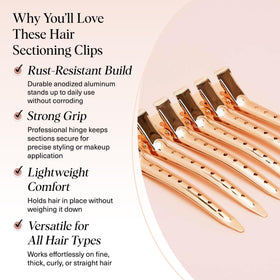 Kitsch Clips Alligator Rose Gold sur un vanité