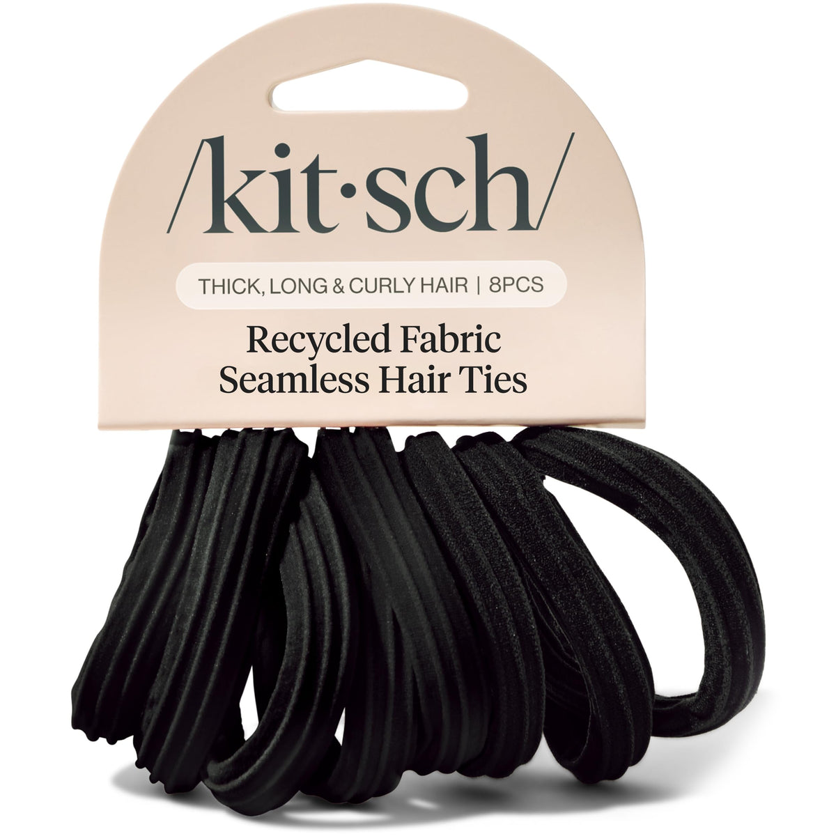 Kitsch élastiques à cheveux noirs, pack de 8 pièces