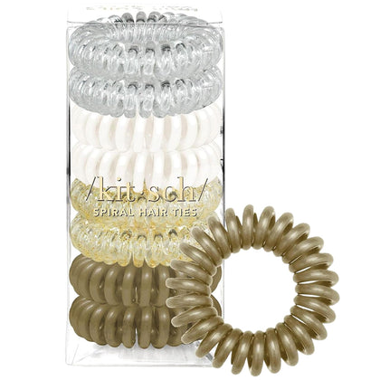Kitsch élastiques cheveux spirale blonde, paquet de 8 pièces