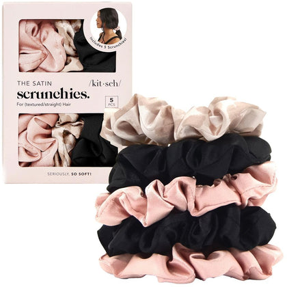 Kitsch élastiques en satin assortis, ensemble de 5 pièces