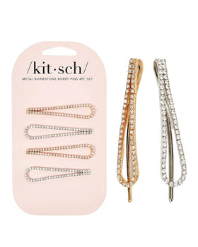 Kitsch épingles à cheveux argent et or en présentation