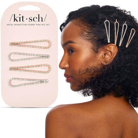 Kitsch épingles à cheveux strass argent et or ensemble de 4 pièces