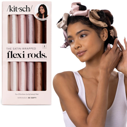 Kitsch Flexi Rods Satin 6 pcs en bois de rose, vue de face