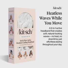 Kitsch headband actif à boucles sans chaleur, enroulé sur des cheveux longs