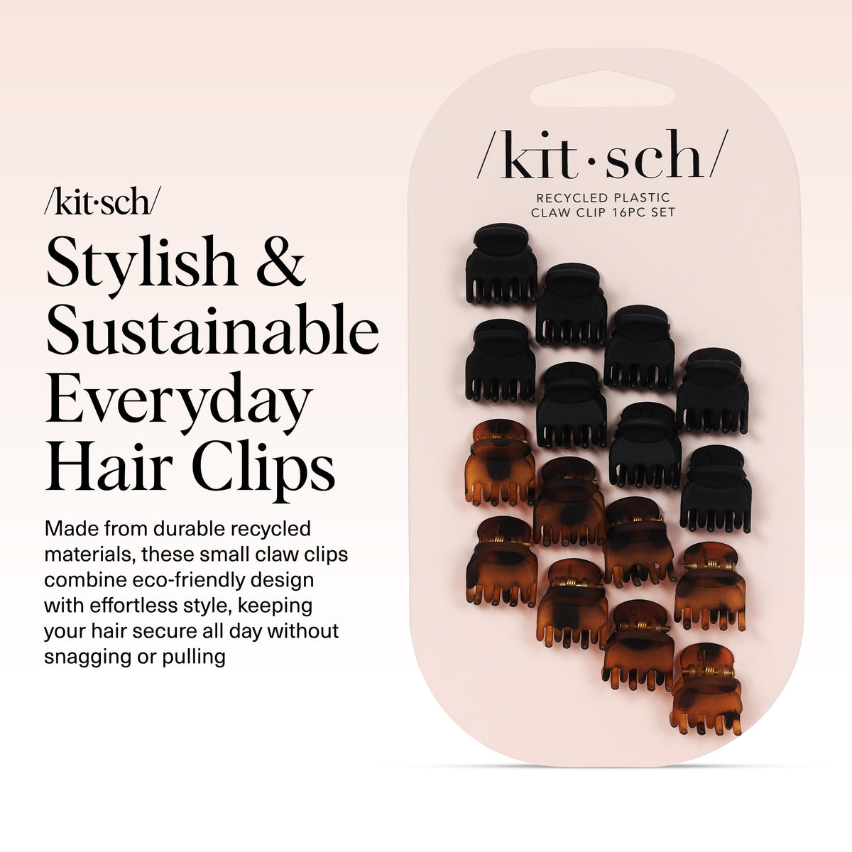 Kitsch Mini Clips à Cheveux Écaille avec éclairage naturel