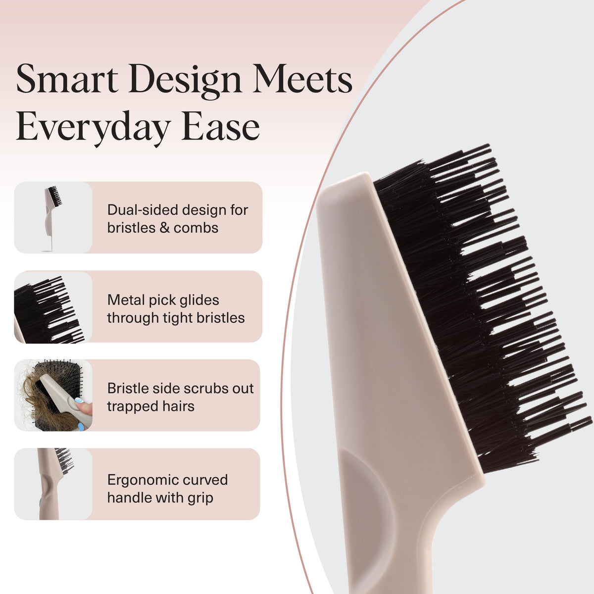 Kitsch outil de nettoyage de brosse à cheveux en utilisation