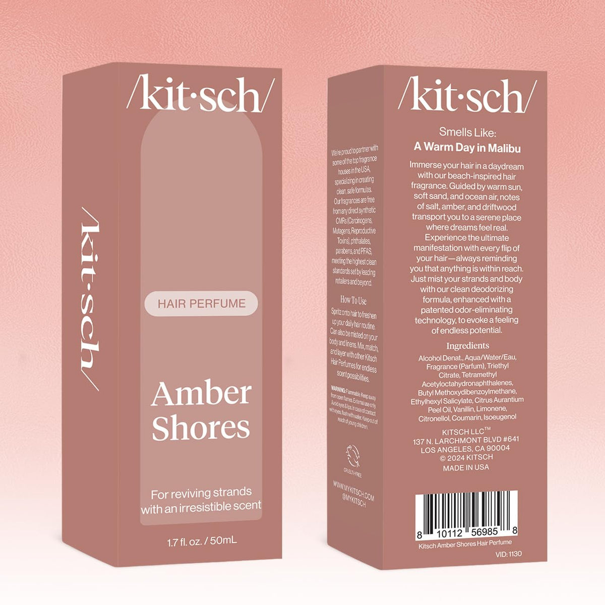 Kitsch Parfum pour Cheveux 50mL avec une vue de dos