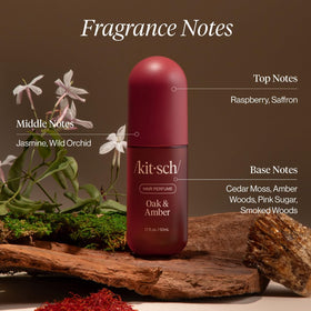 Kitsch Parfum pour Cheveux Oak & Amber 50mL dans un sac de voyage