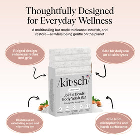 Kitsch Savon Exfoliant avec perles de jojoba, emballage