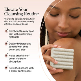 Kitsch Savon Exfoliant Jojoba sur un porte-savon en bois
