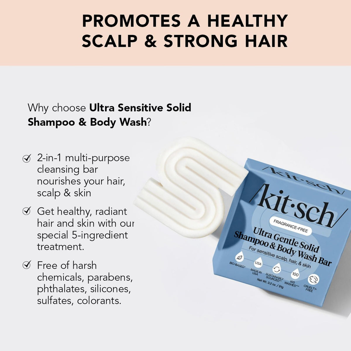 Kitsch Savon Solide 2-en-1 Ultra Sensible en utilisation