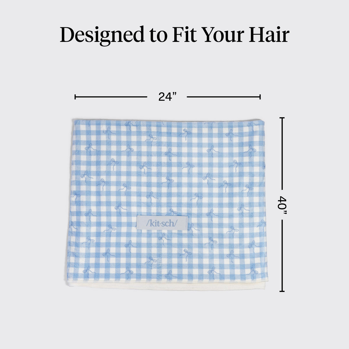 Kitsch Serviette Microfibre XL Gingham Bleu vue de côté