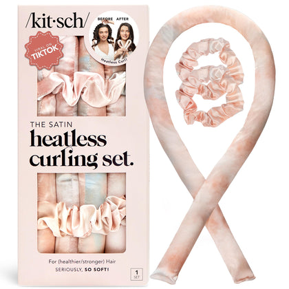 Kitsch Set de Boucles Sans Chaleur Satin Sunset Tie Dye vue de face