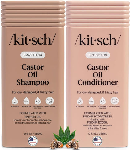 Kitsch set de shampooing et après-shampooing à l'huile de ricin, vue avant