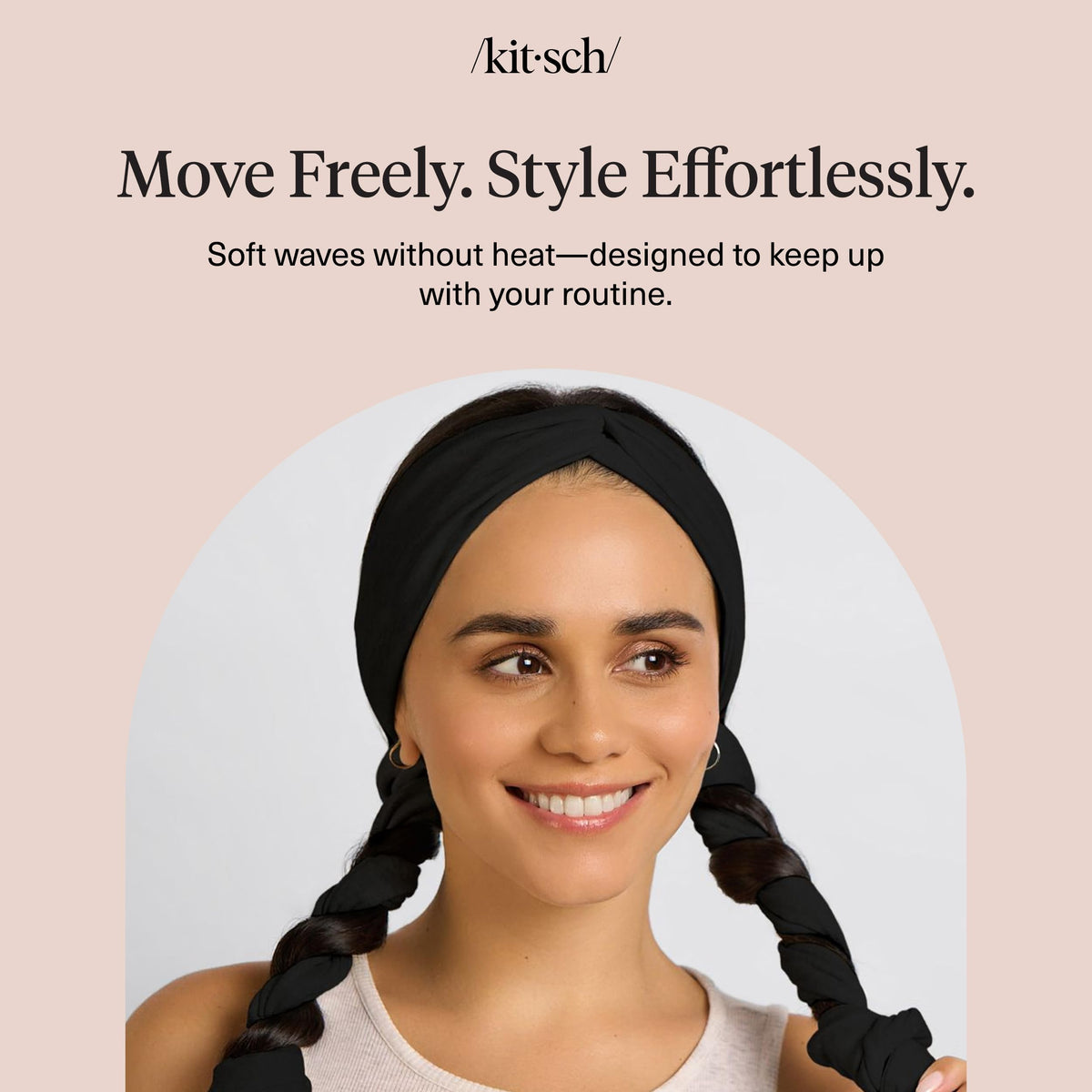 Kitsch Set & Flow headband curling noir dans son emballage