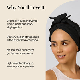 Kitsch Set & Flow headband curling noir en situation de voyage