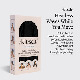 Kitsch Set & Flow headband curling noir enroulé sur cheveux