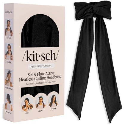 Kitsch Set & Flow headband curling noir vue de face
