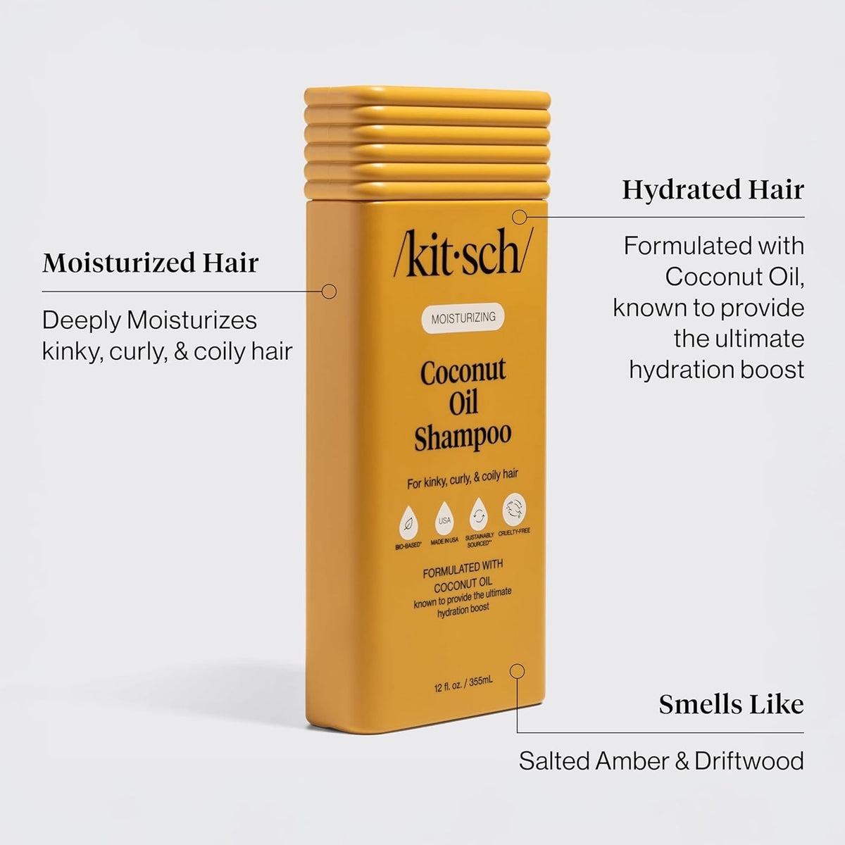 Kitsch Shampoo et Après-Shampooing à l'Huile de Coco, emballage recyclable