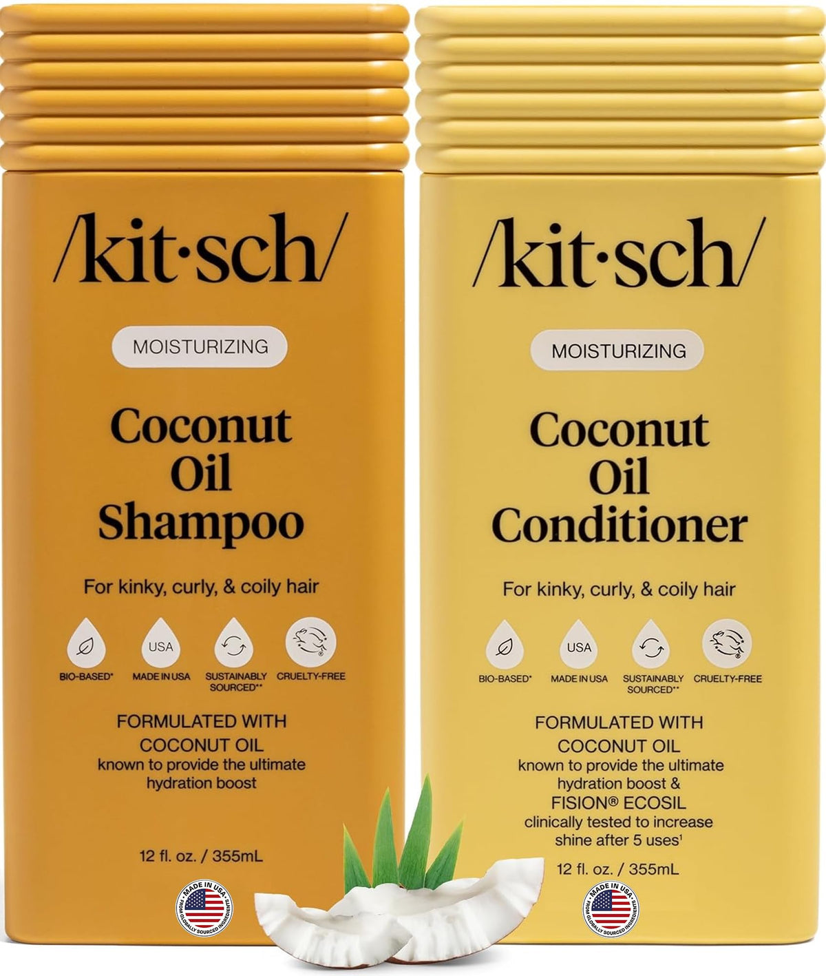 Kitsch Shampoo et Après-Shampooing à l'Huile de Coco, vue de face