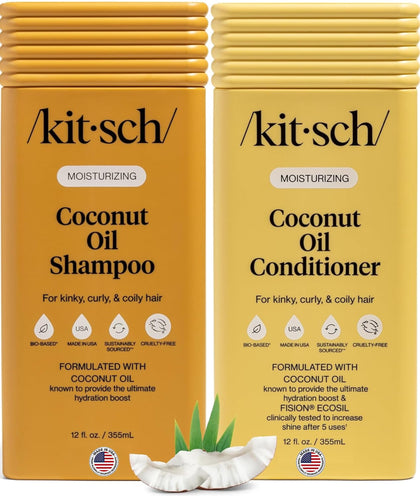 Kitsch Shampoo et Après-Shampooing à l'Huile de Coco, vue de face