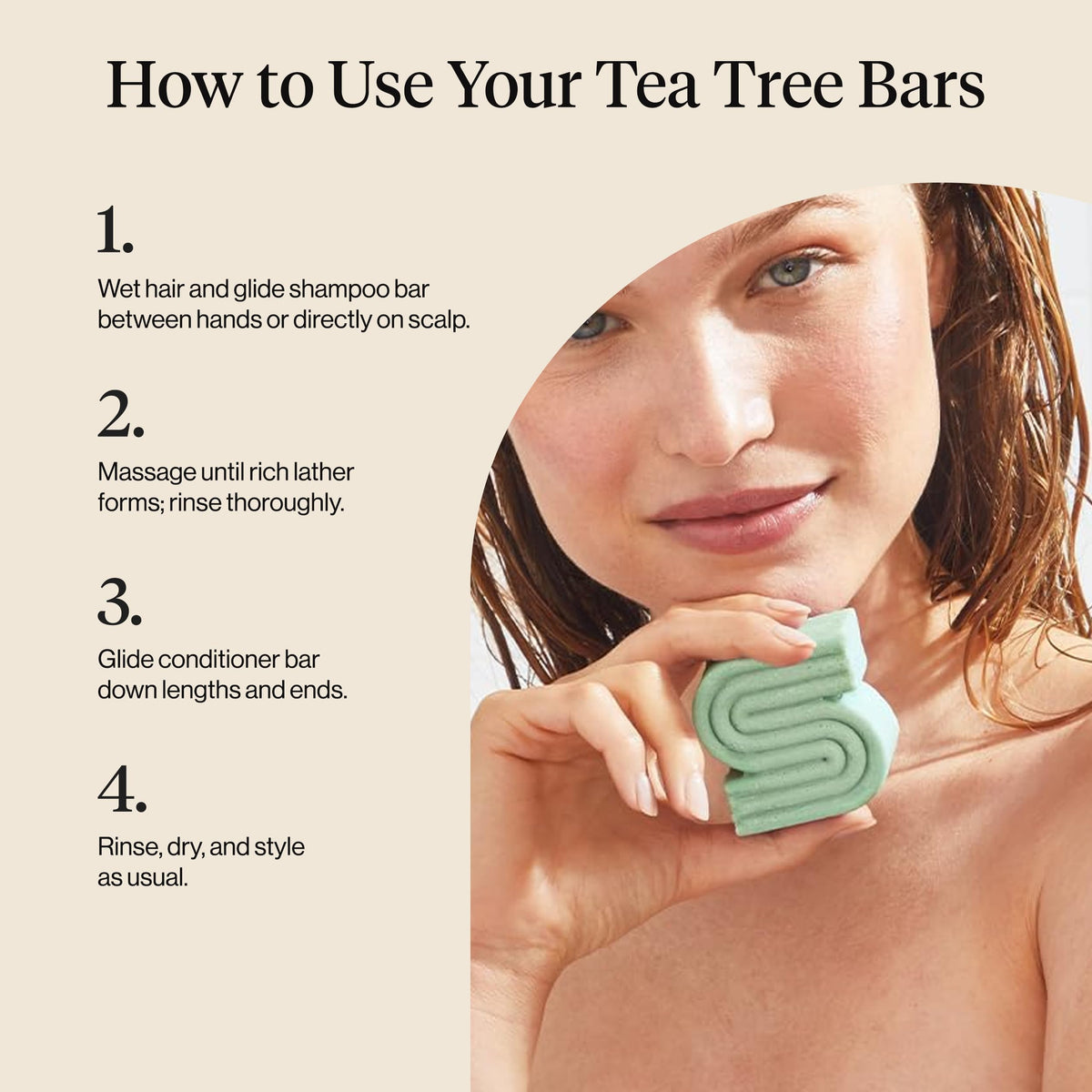 Kitsch Shampoo Solide Tea Tree à côté d'une plante