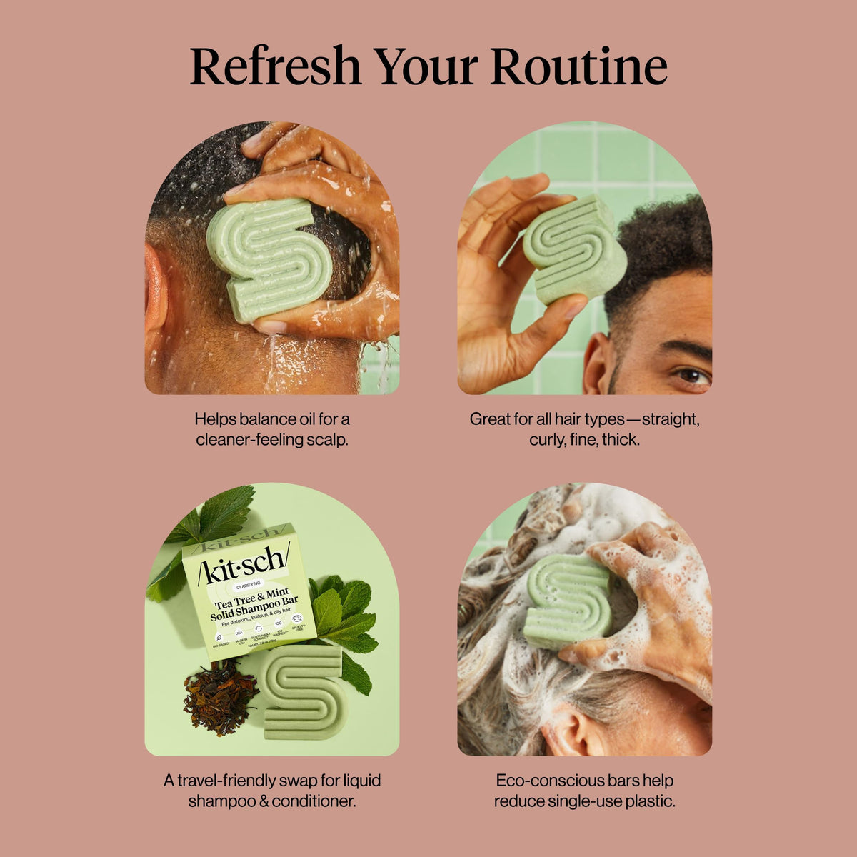 Kitsch Shampoo Solide Tea Tree format voyage