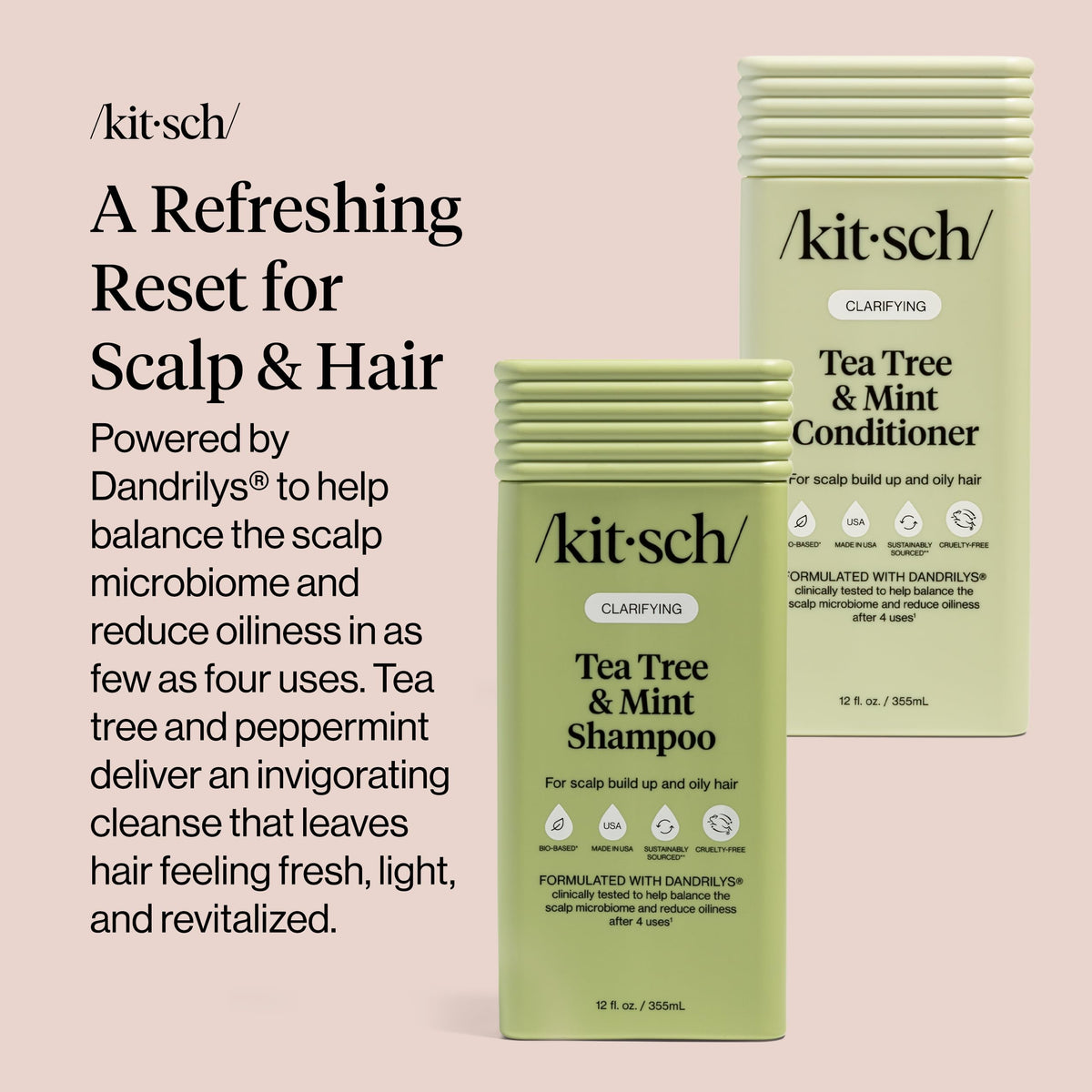 Kitsch Shampoo Tea Tree 839g dans une salle de bain moderne